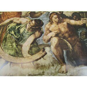Vintage Michelangelo The Last Judgement Judgment Color Print 51670 St Catherine